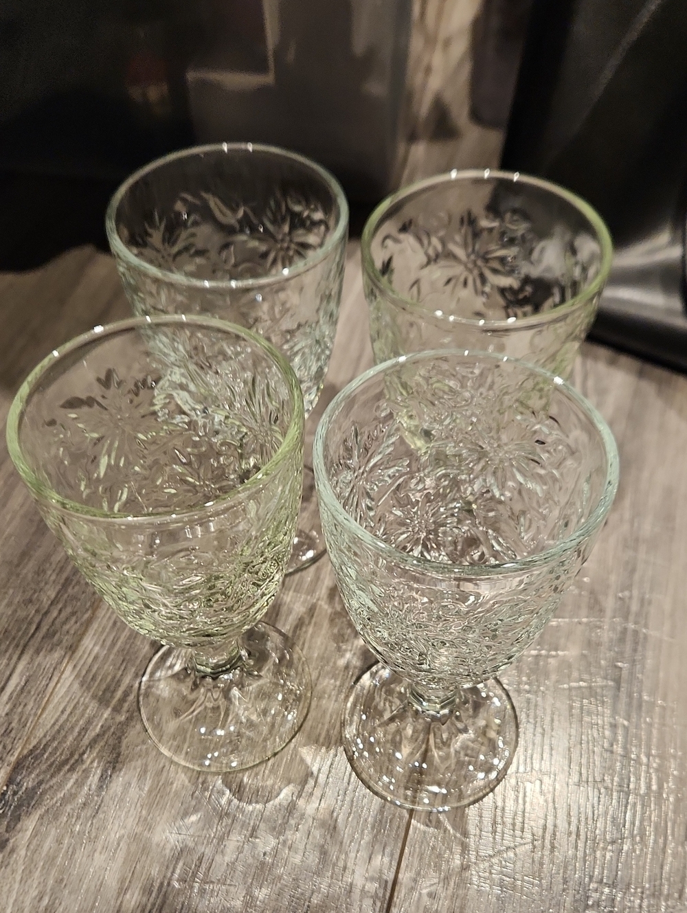 Princess House Fantasia Clear Pressed Glass Goblets - Set of 4